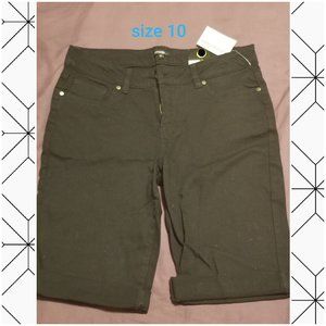 Black Bermuda Jean Shorts